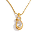 Collar con colgante ovalado de circonita