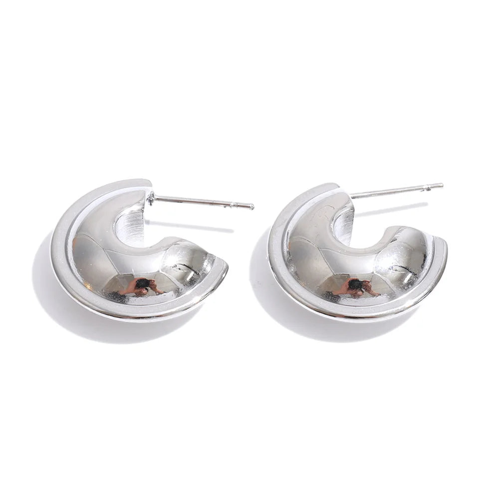 PENDIENTES ARO GRUESO LISO DORADO