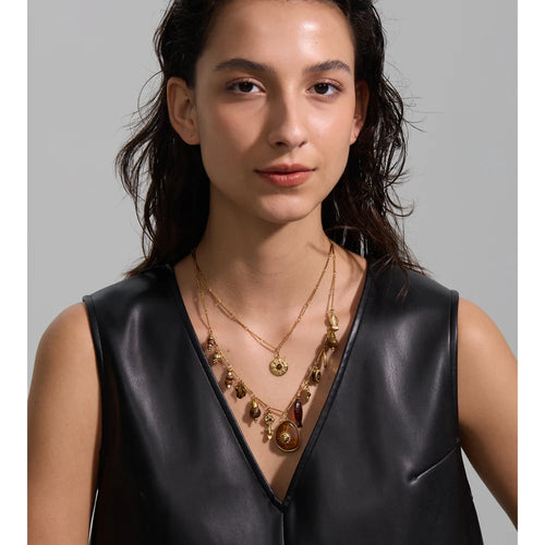 COLLAR BOHO CON DIJES Y PIEDRAS NATURALES