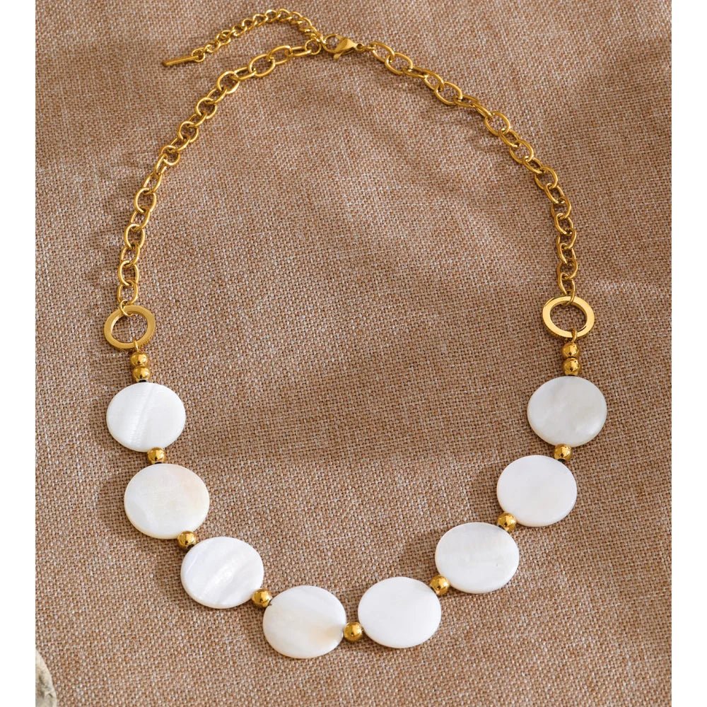 Collar de discos de concha natural · Marina