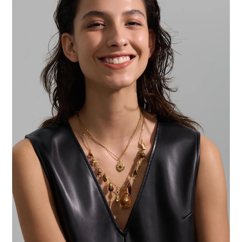 COLLAR BOHO CON DIJES Y PIEDRAS NATURALES