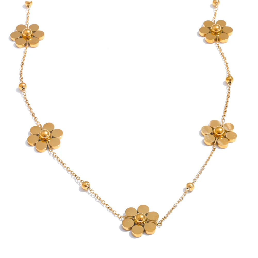 COLLAR DORADO CON FLORES