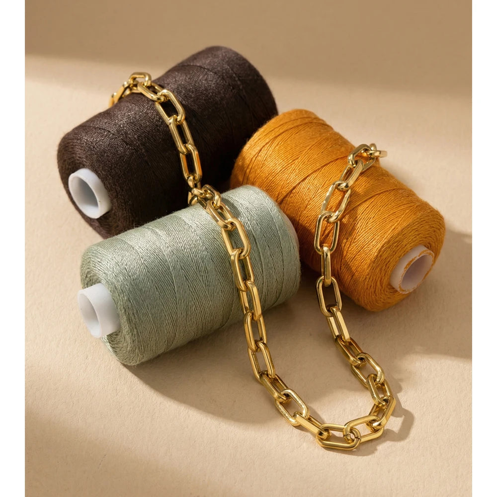 Collar de cadena de acero inoxidable con baño de oro