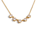 Collar con colgante de circonita y acabado dorado o acero