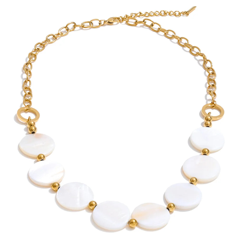 Collar de discos de concha natural · Marina