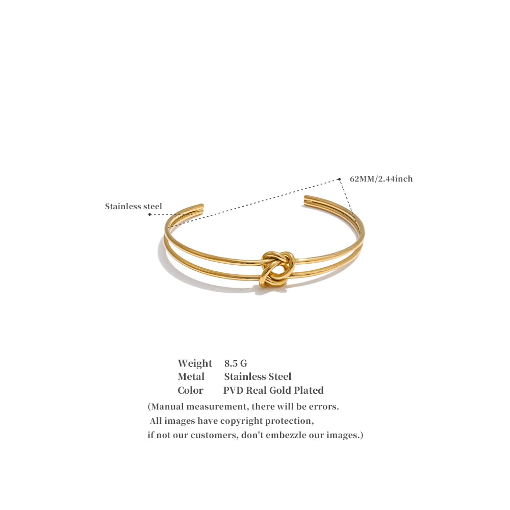 PULSERA RIGIDA CON NUDO DORADO