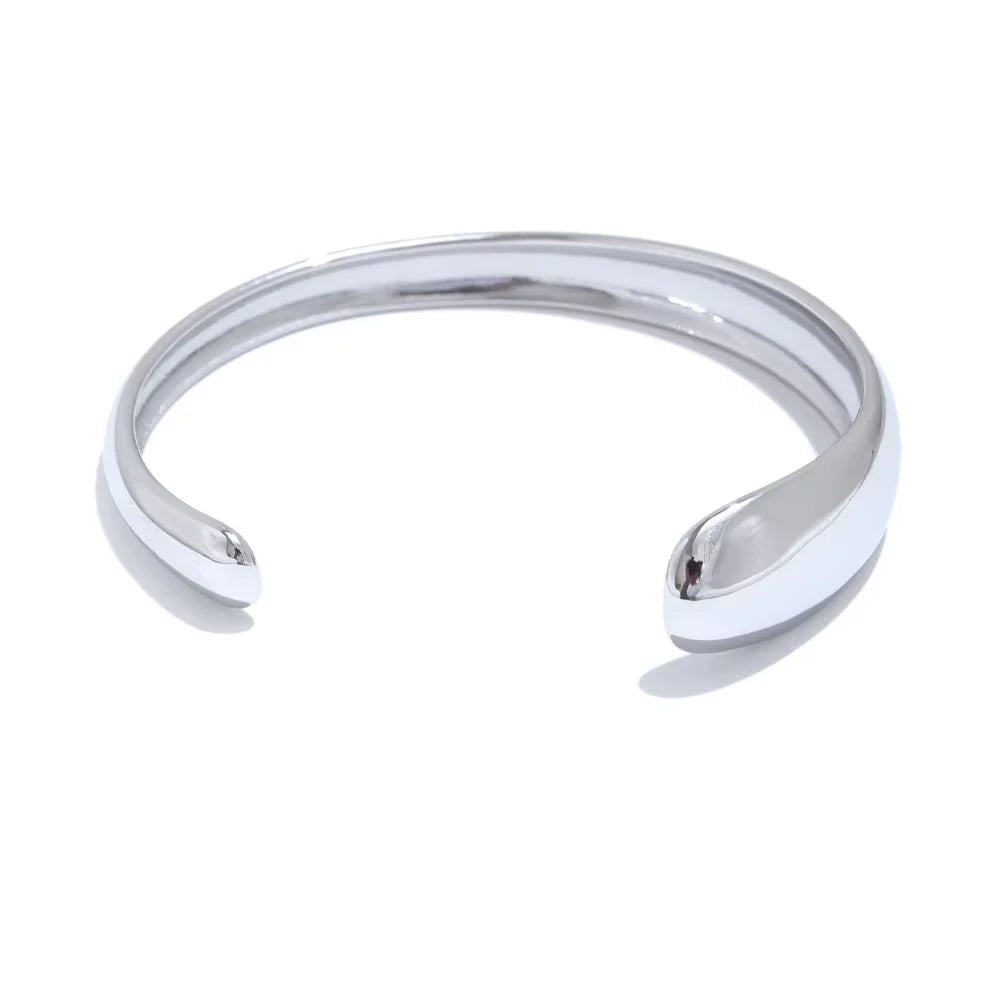 Brazalete abierto dorado de acero inoxidable