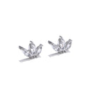 Pendientes pequeños de flor con circonitas
