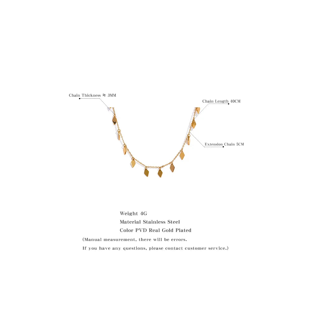 Collar de eslabones geométricos en acero inoxidable, dorado o platino