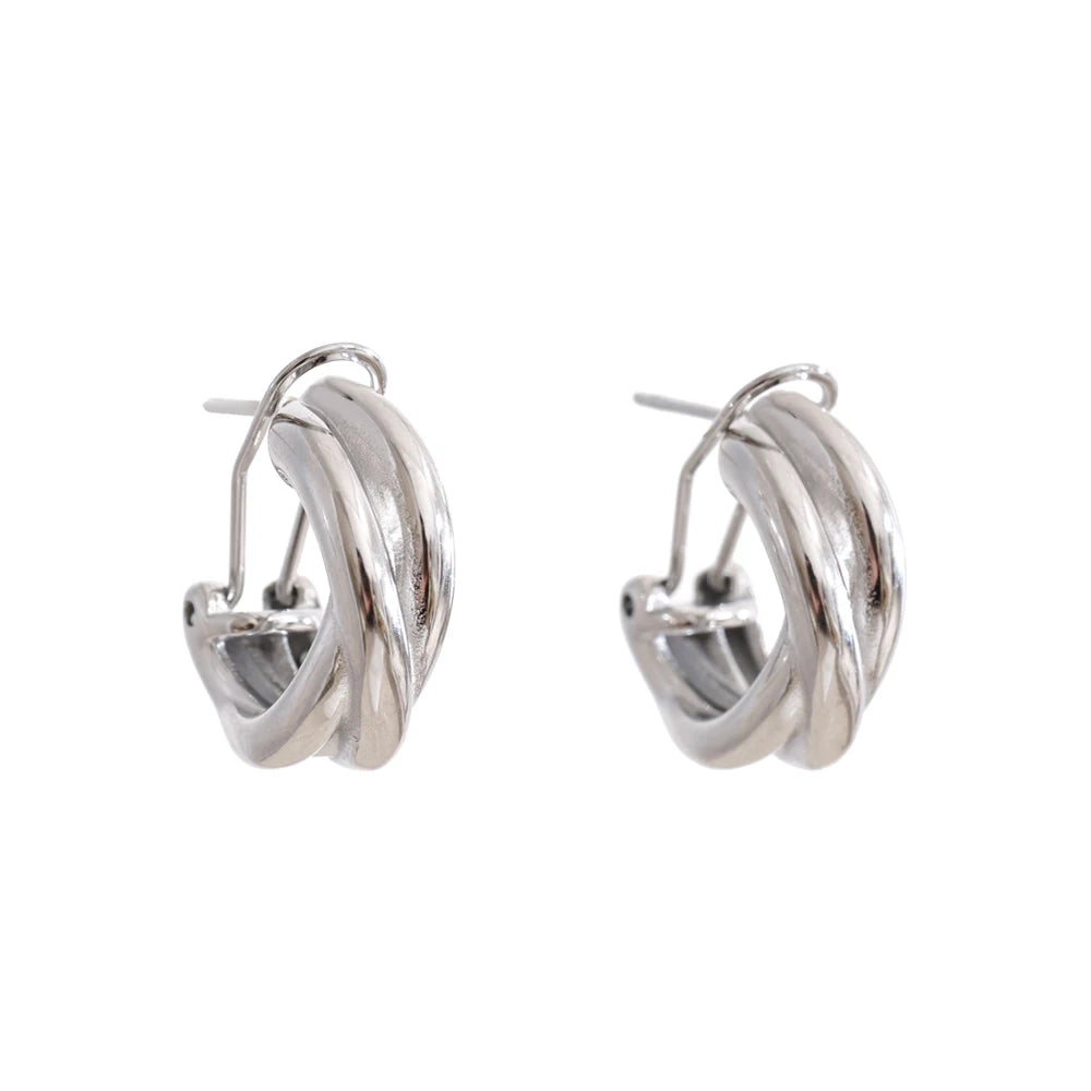 Pendientes de aro geométricos en acero inoxidable