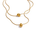 Collar de doble cadena con colgante de gota