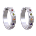 PENDIENTES DE ARO DORADO CON CIRCONITAS DE COLORES