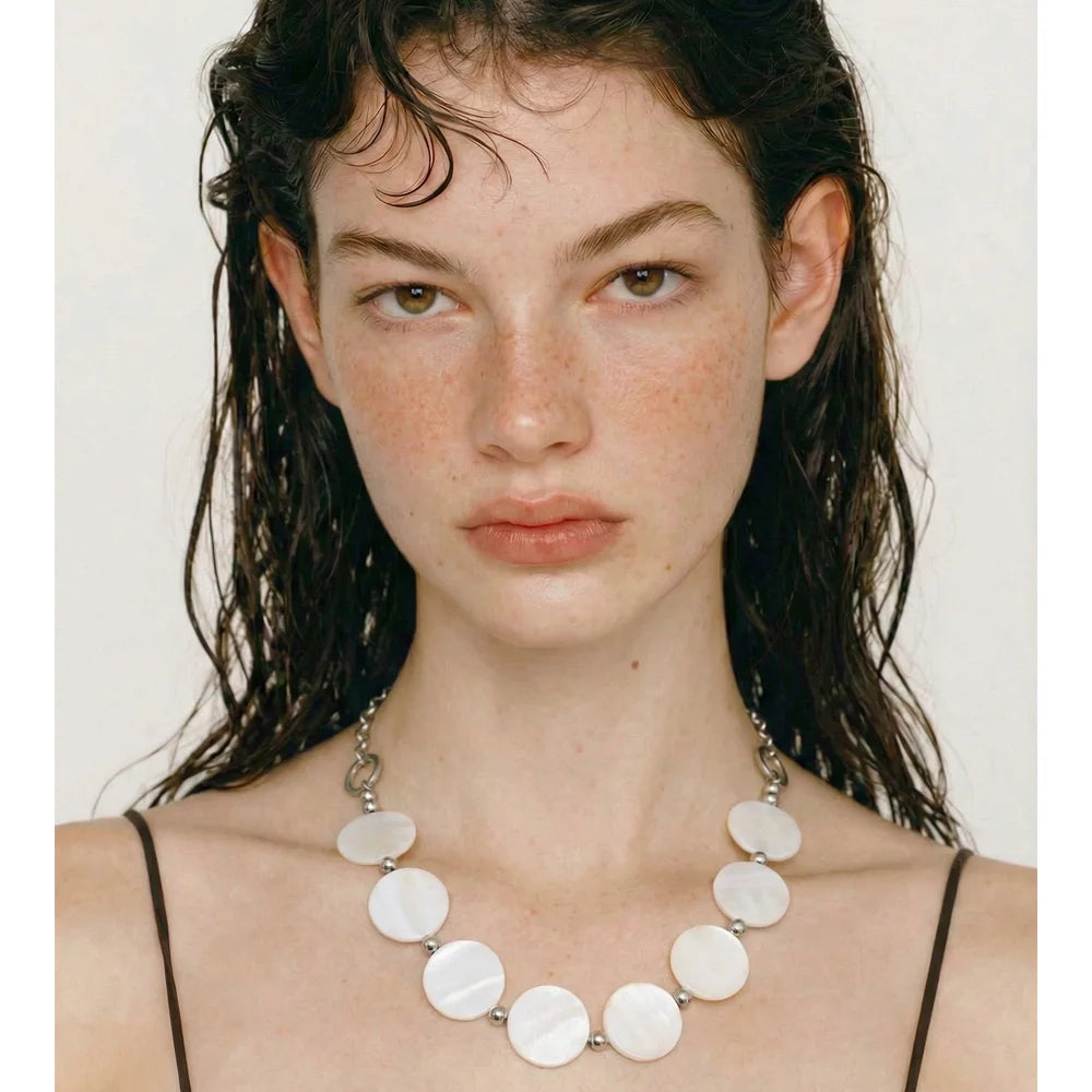 Collar de discos de concha natural · Marina