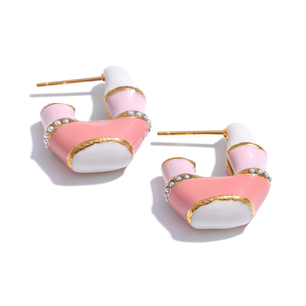 Pendientes de aro de colores estilo Y2K