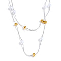COLLAR DOBLE CAPA DORADO CON ABALORIOS