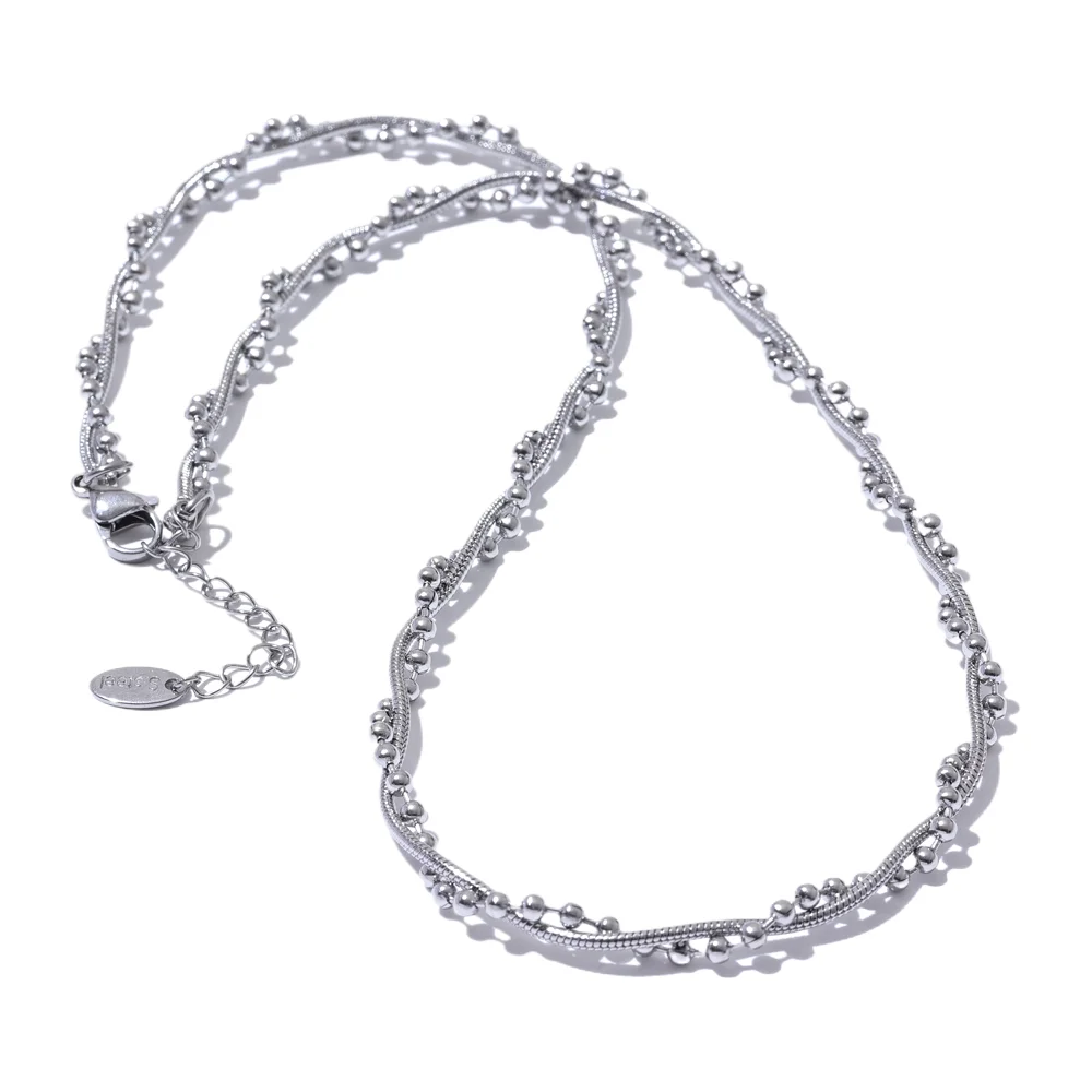 COLLAR TIPO CHOKER DORADO DOBLE CON CADENA FINA
