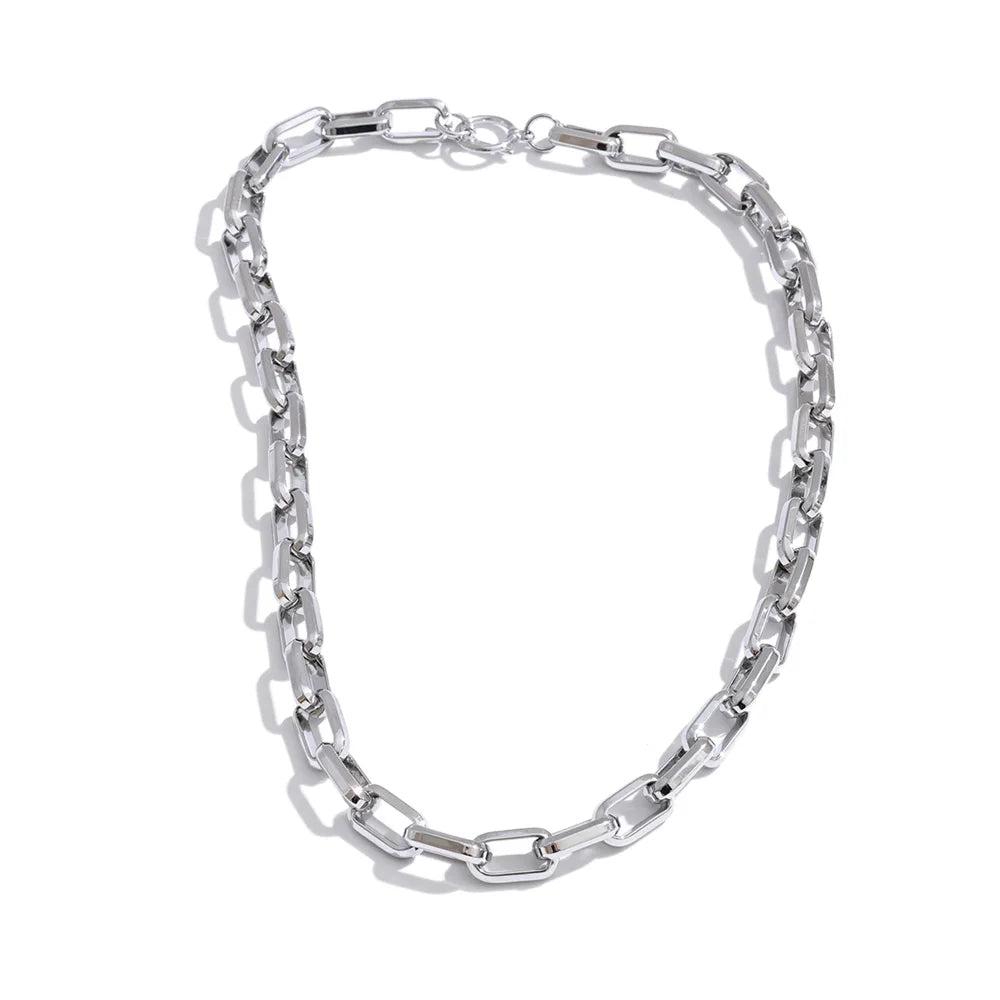 Collar de cadena de acero inoxidable con baño de oro
