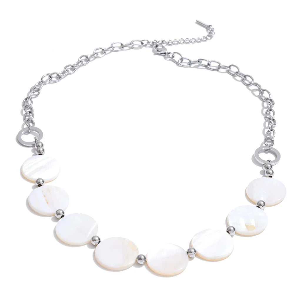 Collar de discos de concha natural · Marina