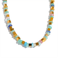 COLLAR PIEDRAS NATURALES MULTICOLOR ESTILO BOHO.