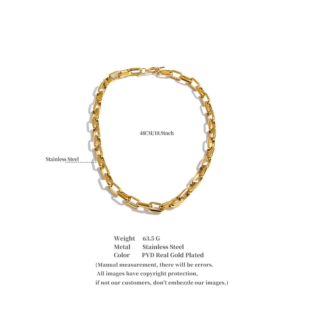 Collar de cadena de acero inoxidable con baño de oro