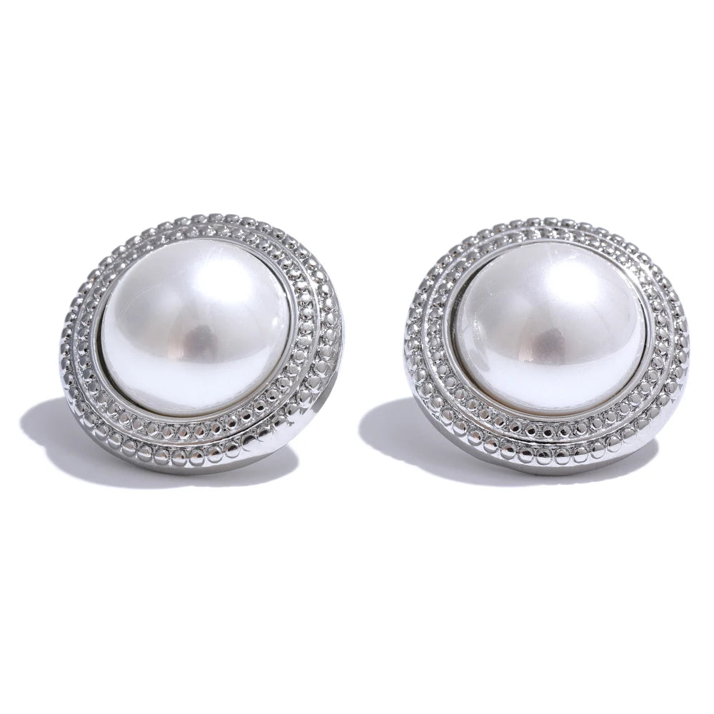 PENDIENTES PERLA VINTAGE DORADOS EN RELIEVE
