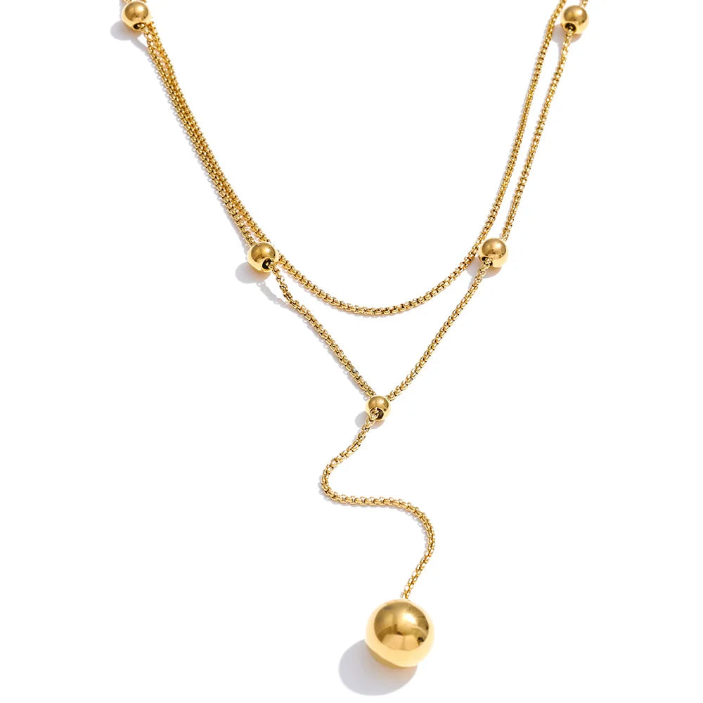 COLLAR DOBLE ASIMETRICO DORADO