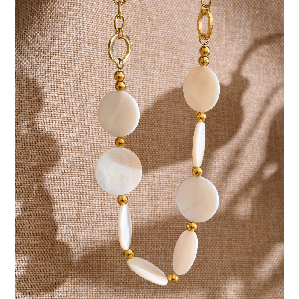 Collar de discos de concha natural · Marina