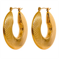 Pendientes de aro dorados texturizados de 40 mm