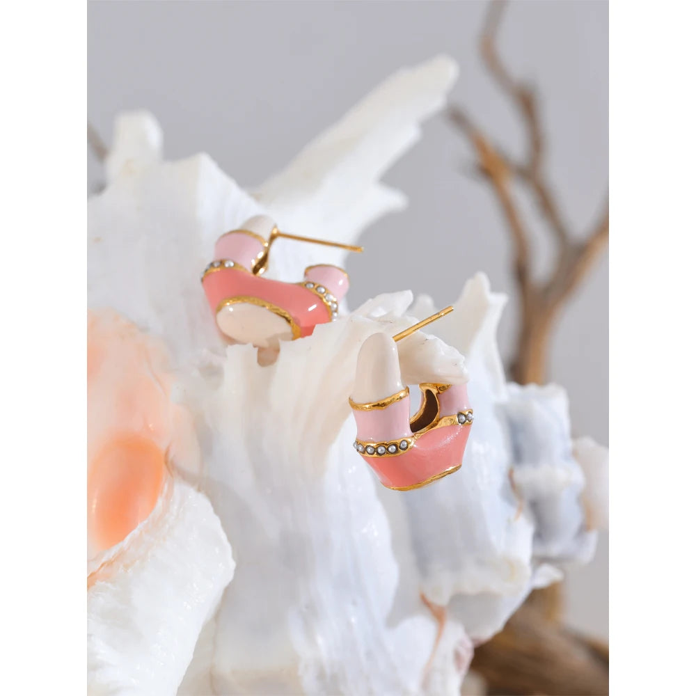 Pendientes de aro de colores estilo Y2K