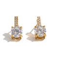 PENDIENTES SOLITARIO CIRCONITA DORADOS ,DISEÑO VERSATIL Y MINIMALISTA.HIPOALERGENICO.